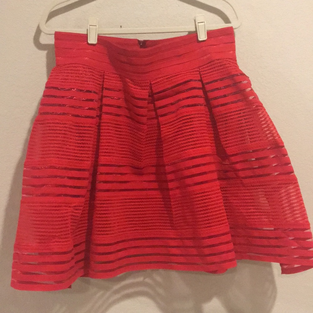 Short party red skirt
